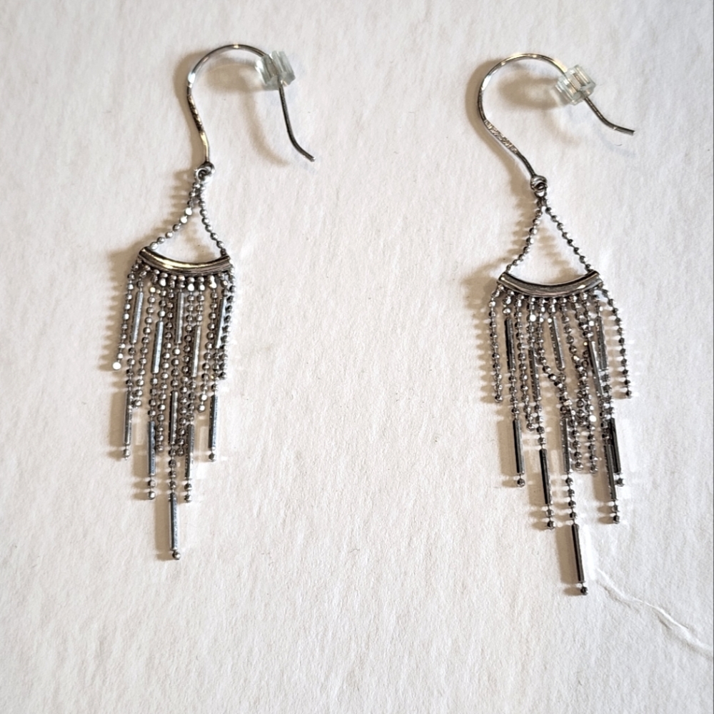 Ladies silver drop earrings